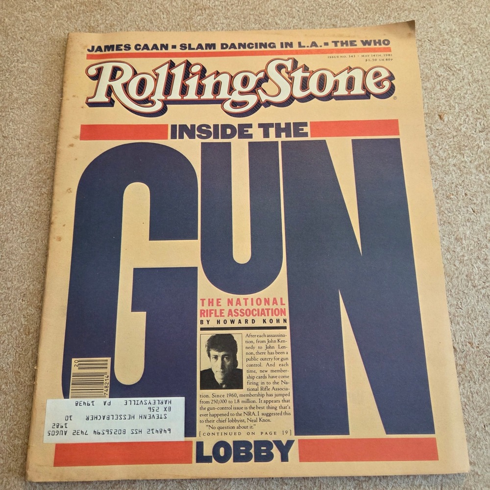 Rolling Stone Magazine May 14 1981 Issue 343‎ The Who James Caan NRA Gun Lobby